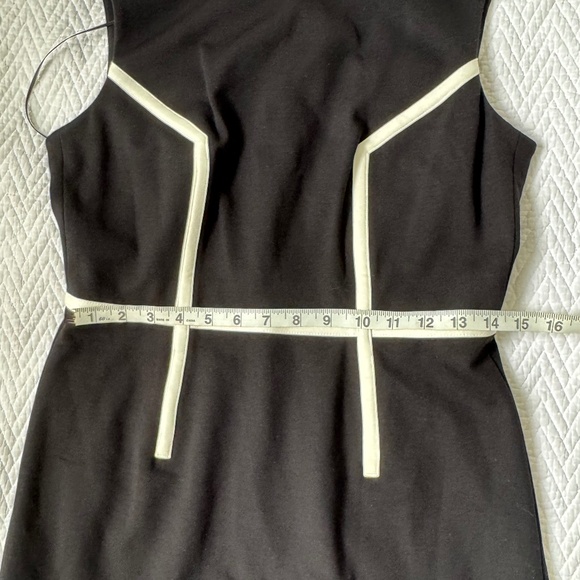 Trina Turk Black Sheath Dress with Ivory Piping Size 8 - Picture 10 of 11